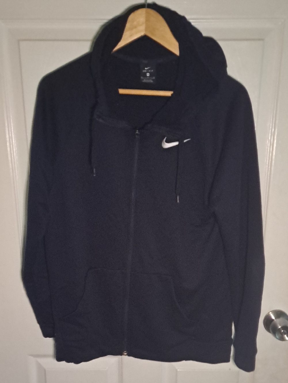 Nike Black Full-Zip Hoodie with White Swoosh